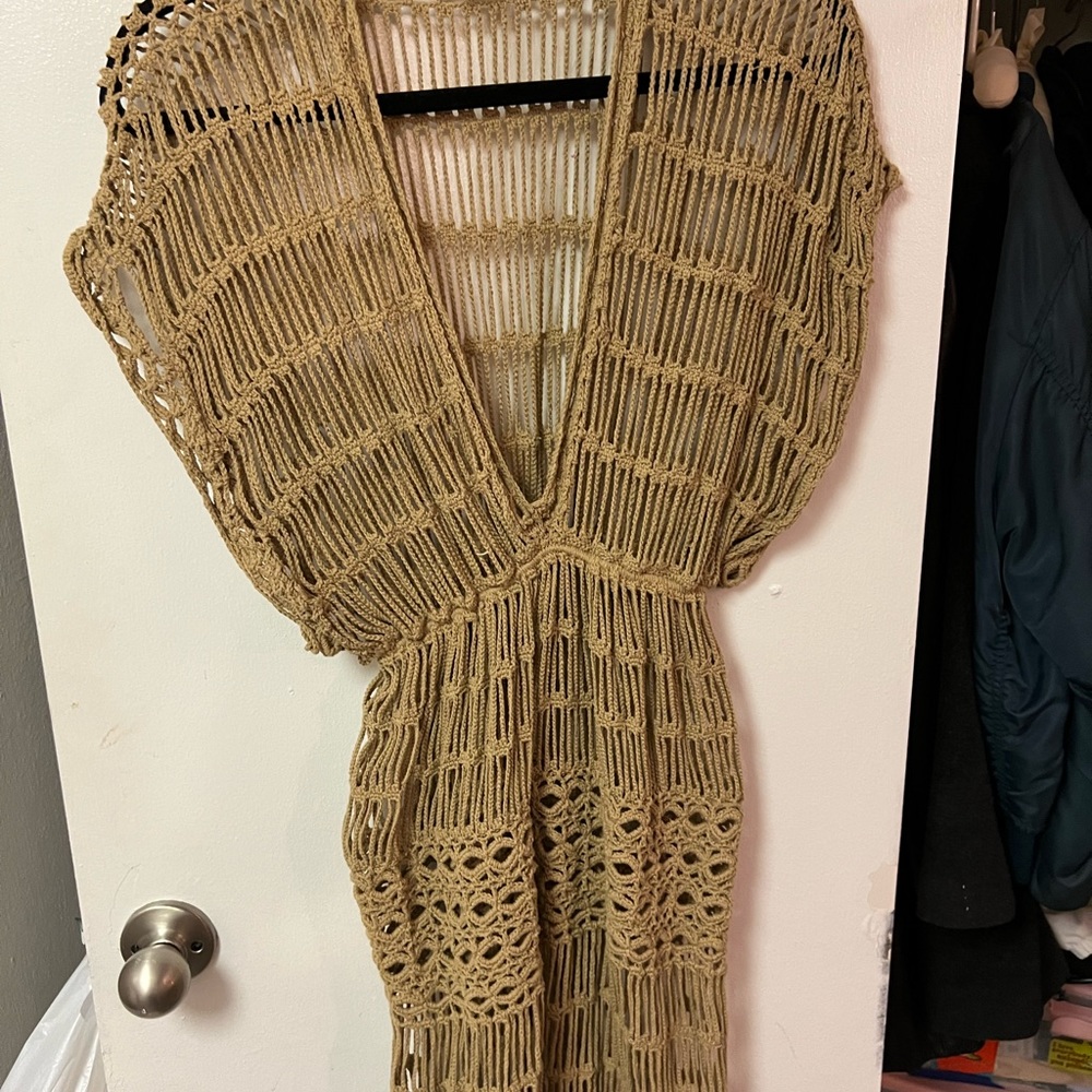 Beige coverup or worn with a slip